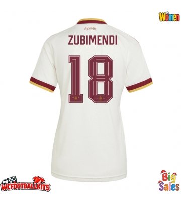 Spain Martin Zubimendi #18 Replica Away Stadium Shirt for Women World Cup 2026 Short Sleeve